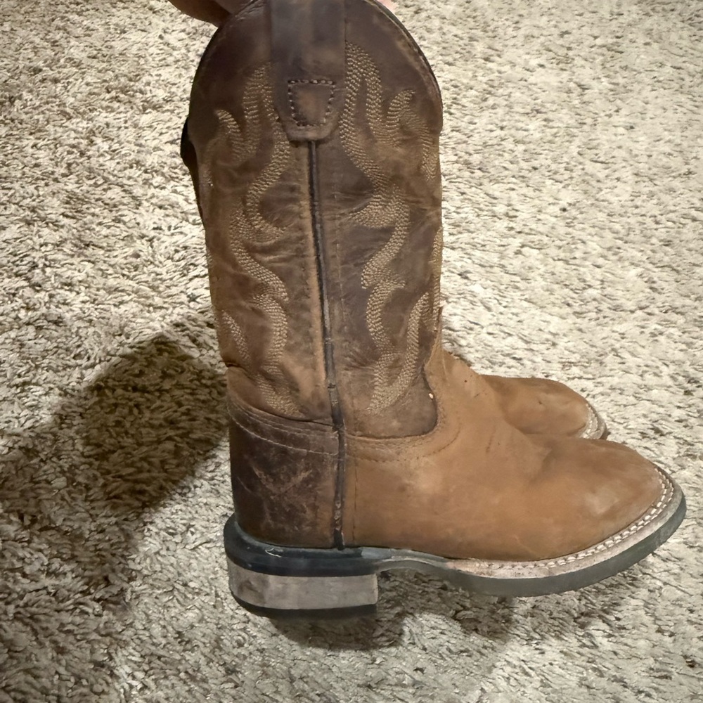 Old West Brown Kids Cowboy Boots - Picture 3 of 7